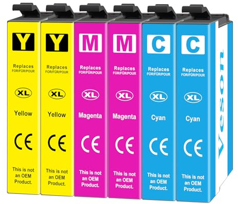 Veson Patronen Ersatz für 405XL Druckerpatronen, Kompatibel mit Epson Workforce Pro WF-3820 WF-3825 WF-4820 WF-4825 WF-4830 Workforce WF-7830F WF-7835 WF-7840, 6 Farbe