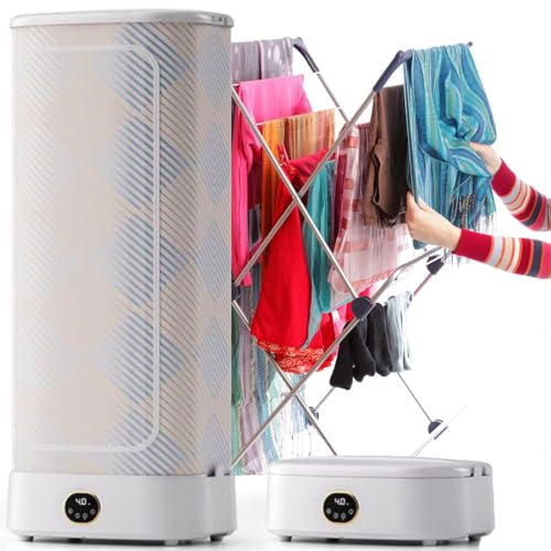 YANGYMM 1000W Portable Automatic Steam Ironing Machine, Electric Tumble Dryer, Automatic Ironing Machine, 360° Hot Air Circulation/Smart Timer 240Min