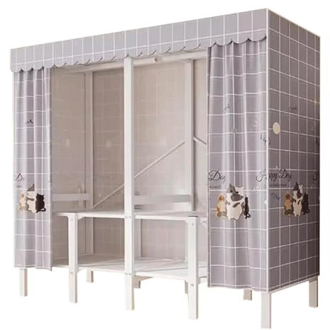 KLJUddGY Armario Armario portátil con Cubierta de Tela, Armario de 150cm/168cm/190cm/216cm, Armario de Ropa para Colgar, Armario de Metal portátil ordenado