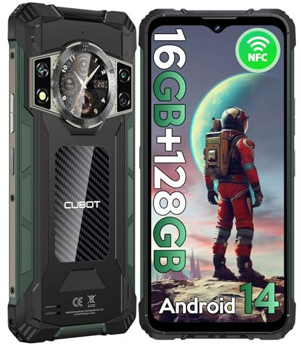 CUBOT Kingkong ACE 2 Téléphone Portable Incassable Android 14, 16GO+128GO/1TO Smartphone Incassable, 6.56 HD+ 90Hz, 48MP, 5100mAh, 1.32 Écran Arrière/4G Dual SIM/IP68/NFC/OTG Telephone de Chantier
