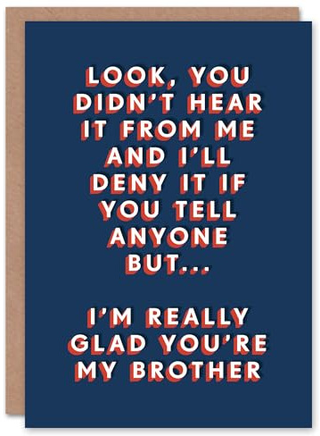 Artery8 I'm Really Glad You Are My Brother Funny Cheeky For Child Kids Birthday Card