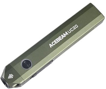 ACEBEAM UC20 Linterna EDC Recargable de Forma Plana con Luz Roja, UV y LED Blanco, 1000 Lúmenes, Linterna Compacta de Bolsillo, Luz Súper Brillante para Emergencias, Camping y Hogar