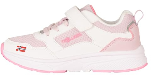 Trollkids Kids Haugesund Sneaker 35, White/Peony Rose