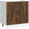 Homgoday Mueble bajo Fregadero Lucca Madera contrachapada Roble Ahumado Mueble bajo de Cocina Módulos de Cocina sin encimera Mueble de Lavabo Roble Ahumado 80 x 46 x 81.5 cm