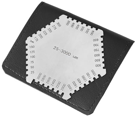 Hexagonal Wet-layer-Thickness, 25-3000um of High- Wet Film Ridge Thickness Measuring Device Six Cante Wet Film Thickness Measuring Comb, for Architectural Painting Paint House