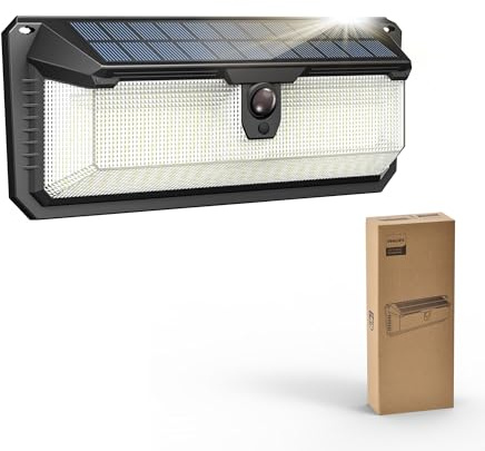 PHILIPS Solarleuchte für den Außenbereich, mit Sensor, 258 LEDs, Sicherheit, 3 Modi, wasserdicht, für Garten, Zaun, Garage