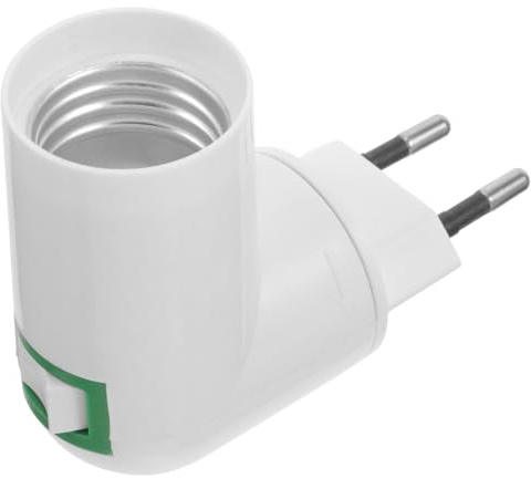 WOONEKY Adaptador Casquillo E27 Con Interruptor Integrado Portalámparas Para Bombilla E27 Base De Luz De 3.22 X 2.63 X 1.29 in Para Hogar Oficina Pasillos Y Talleres