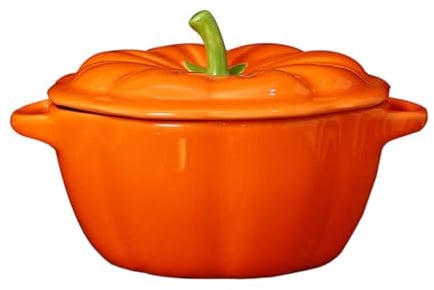 FUNNETOYU Kreative Kürbisschüssel aus Keramik Dekorative Suppenschüssel für Herbst Deko für Pudding Eintöpfe und Snacks Spülmaschinenfest und Leicht zu Reinigen
