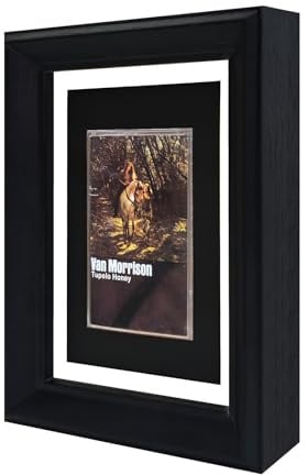 Kassettenband-Bilderrahmen, Kassettenband-Aufbewahrung, Kassettenband-Display-Rahmen, Kassettenband und Koffer-Display-Rahmen mit EVA-Schaumstoff-Futter und schwarzem Finish, Retro-Musik-Dekor