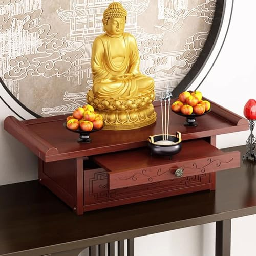 RTTZBOZ Altartisch, Buddhistisches Altarregal, Meditationstisch mit Ablage, Opiumtisch für Spirituelle Buddhistische Religiöse Zwecke(40cm/16in)