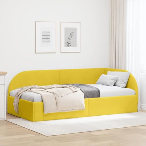 Qnhdfrt Yellow Velvet L-Shaped Adjustable Corner Daybed