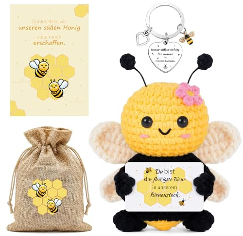 TCRZHHRX Beste Freundin Geschenke, Geburtstagsgeschenk für Frauen, Pocket Hug Biene Glücksbringer Geschenke, Gute Besserung Geschenk, Lustige Mutmacher Geschenk für Schwester Mama Kollegin (B)