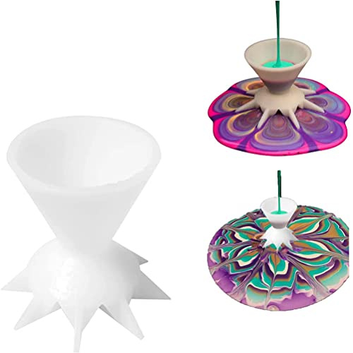 Dioche Pouring Cups Flower 3 Gobelets Fendus pour Peinture Acrylique – Mini Entonnoir à 7 Pieds, Parfait pour les Projets de Peinture DIY, Fournitures Artistiques Polyvalentes (WHITE)