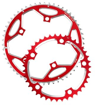 QLECXZI Platos Dobles de 39 y 53 Dientes, mecanizados por CNC en aleación para un Mejor Rendimiento en Ciclismo de Velocidad. Mayor precisión en Frenos de
