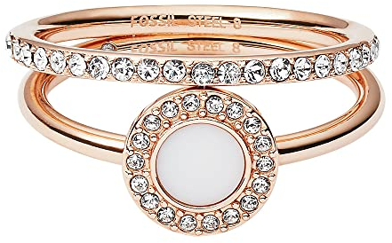 Fossil Ring Für Frauen, Rose Gold Edelstahl Ring, JF02666791