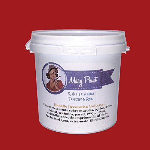 Mary Paint | Pintura para muebles efecto Chalk Paint, Rojo Toscana - 750ml