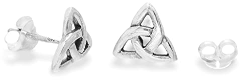WINDALF Celtic Ohrstecker CELTIC TRIAD Ø 0.8 cm Bohemia Ohrringe Glücks-Schmuckstück Celtic Art Harmony 925 Sterlingsilber
