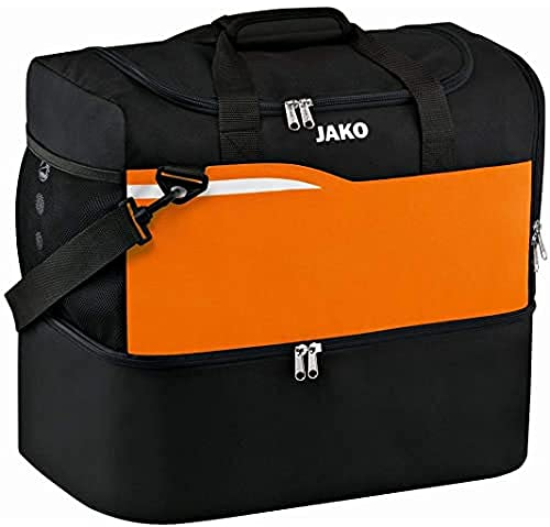 JAKO Kinder Sporttasche Competition 2.0, schwarz/Neonorange, 45x30x42 cm, 2018
