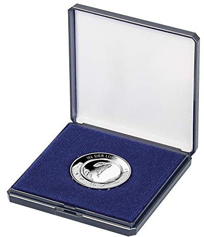 LINDNER Das Original Münz-Etui mit Patenteinlage zum Eindrücken für Münzen bis Ø 50 mm, blau