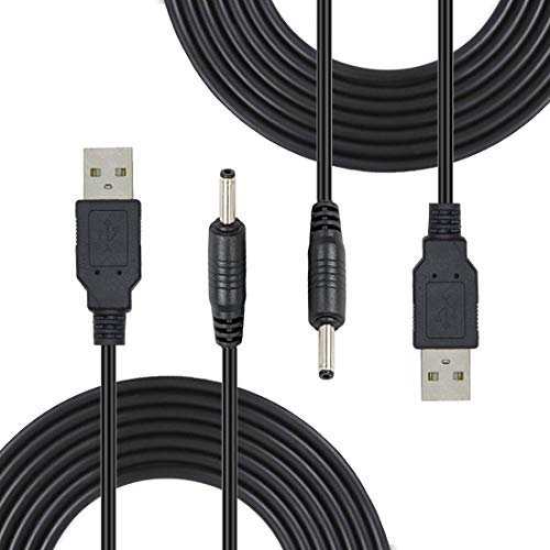 Liwinting 2pz 1.5m Cavo Adattatore di Alimentazione da USB 3.5 mm x 1.35 mm DC Barrel JACK 5V Caricatore - Nero