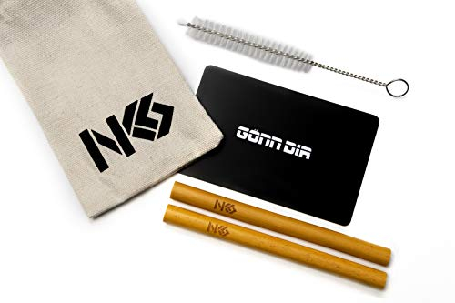 NKS Organic Sniffer, 2 Pailles á Sniffer en Bambou, Sac en Lin, NKS-Carte