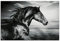 Startonight Impression Sur Verre Acrylique Tableau - Beau Cheval Noir - Moderne Animaux Image pour la Décoration de la Maison 60 x 90 cm