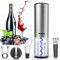 Anpro Korkenzieher Elektrisch, Elektrischer Korkenzieher Set, Automatische Weinöffner Flaschenöffner mit Folienschneider, Vakuum Stopper und Ausgießer, Silber
