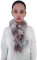 Lina & Lily Damen Winter Schal Halswärmer mit Rüschen aus Kunstpelz Fell (Khaki & Weiß)