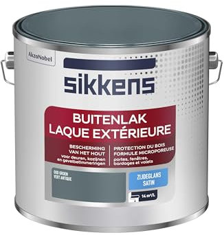 Sikkens - Peinture Laque Extérieure Bois et Fer - Finition tendue, sous-couche intégrée, facile à appliquer - Satin Vert Antique 2,5 L