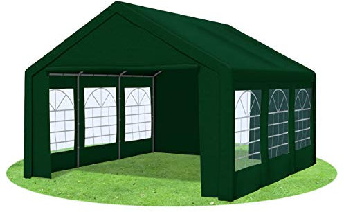 Stabilezelte Partyzelt 4x5 Classic Premium PVC 400 g/m² wasserdicht inkl. Seiten Festzelt Gartenzelt Grün