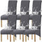 KELUINA XL Stuhlhussen,Universal Stretch Stuhlhussen 2er 4er 6er Set Stuhlbezug für Stuhl Esszimmer (Grau1, 6 Hussen)