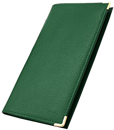 Charmoni - Etui Porte chéquier Porte Carte crédit pièce d'identité (C07 Vert foncé)