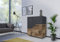Dmora - Kommode Nathan, 2-türiges Küchen-Sideboard, Wohnzimmer-Buffet, 100 % Made in Italy, 100 x 43 x 106 cm, Schiefer und Ahorn,