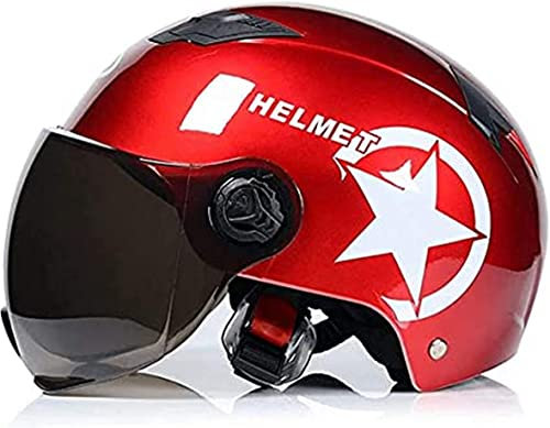 AOOPOO Aperto Caschi Da Moto Portatile Jet Casco Scodella ECE Omologato Retrò Motociclo Aperto Faccia Casco Donna Uomo Scooter Casco Per Moto,Adult Cruiser Chopper Mezzo Casco ,54-60CM