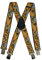 Olata Hosenträger mit Werkzeug-Muster – Robuste, Verstellbare X- und Y-Form, 5 cm Breit, Ideal für Arbeit und Alltag. Gelb, X-Form - 5 cm
