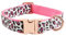 Hundehalsband mit Metallschnalle, langlebiges, verstellbares Hundehalsband, weich für kleine, mittelgroße und große Hunde (M (33 - 45,7 cm), rosa Leopard)