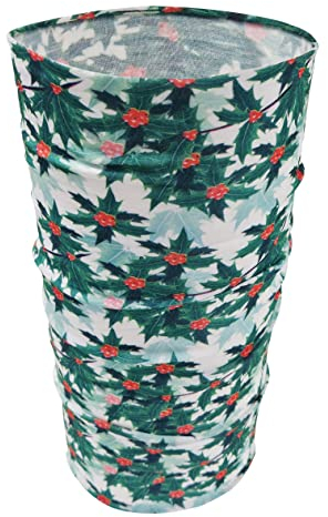 Komonee Holly Scarf Tube Winter Snood Soft Warm Washable Neck Elastic Tubular Gaiter Face Mask Seamless Multifunctional Unisex Stretchy Bandana Cover Headband for Sports Hiking Cycling Motorcycles