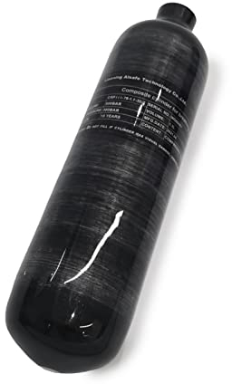 TUXING Carbon Fiber Air Tank 1.1L 67Cu 300Bar,PCP HPA Gasflasche,Scuba Tank Tauchflasche für PCP Luftgewehre Gewinde M18*1.5