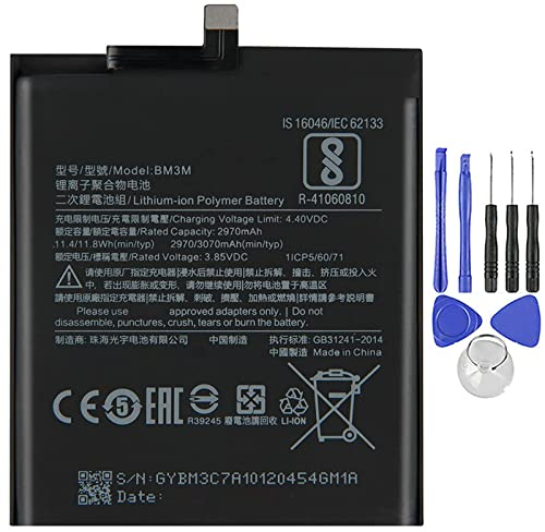Akku kompatibel mit Xiaomi BM3M für REDMI MI9 SE - MI 9 SE - M1903F2G mit 3070 mAh hoher Kapazität mit Schraubendreher-Kit