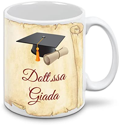 Tazza Laurea Personalizzata | Regalo per Laureato | Idea con Dedica Personalizzata | Ceramica