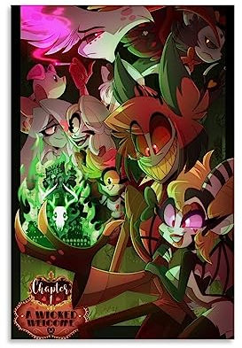 UMCHU Helluva Boss And Hazbin Hotel Art Poster Dekorative Malerei Leinwand Wandkunst Wohnzimmer Poster Schlafzimmer Malerei,Wandkunst Bilddruck Moderne Familienzimmer Dekor 08x12inch(20x30cm)