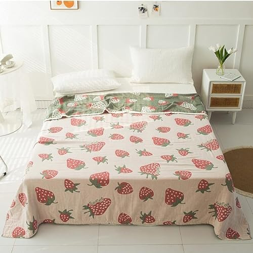 LGYKUMEG 4-lagige Musselin-Überwurfdecke,warme Baumwoll Überwurfdecke für das Bett,Decke für die Couch,weich,gemütlich,atmungsaktiv für alle Jahreszeiten,wendbar,gemütliche Bettdecke,A,200 * 230cm