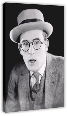 DESHVA Harold Lloyd – Vintage-Poster mit Filmstar, Leinwand-Poster, Schlafzimmer, Dekoration, Sport, Landschaft, Büro, Raumdekoration, Geschenk, Rahmen-Stil, 20 x 30 cm