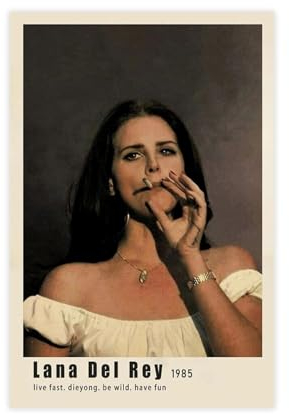 MAHWER Lana Del Rey Poster, Musikalbum, Poster, Leinwand, Poster, Schlafzimmer-Dekor, Sportlandschaft, Büro, Raumdekoration, Geschenk, ungerahmt, 30 x 45 cm