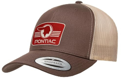 Pontiac Offizielles Lizenzprodukt Retro Logo Patch Premium Trucker Cap