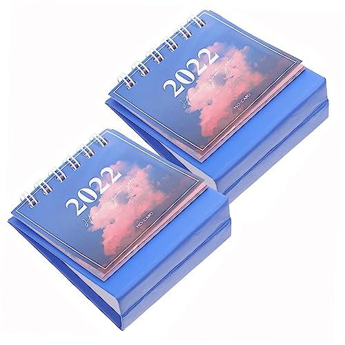 ifundom 2 Stück 2022 Mini-tischkalender Schuljahr Tischkalender 2022 Stand Flip 2022 Notizspulenkalender Tisch-stehpult Kalender 2021/2022 Sale Flip-kalender Büro Tragbar Memorandum Papier