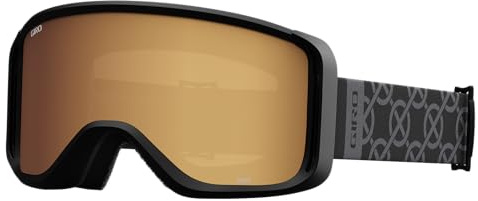 Giro Sagen Skibrille - Snowboardbrille für Herren, Damen und Jugend - Schwarzes Monogrammband mit bernsteinfarbenen gold/gelben Gläsern