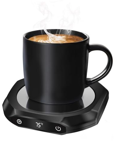 Kaffeewärmer,Elektrischer Kaffeewärmer für den Schreibtisch mit 3 Temperatureinstellungen,Intelligenter Kerzenwärmer,1-12H(Schwarz)