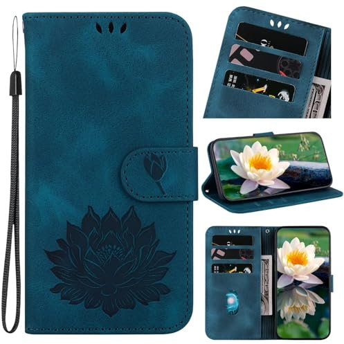 FERLAN Handyhülle Kompatibel mit Nokia 5.4 Hülle, Handyhülle [Premium Leder] [Standfunktion] [Magnetverschluss] [RFID Schutz] Lederhülle Schutzhülle, Dunkelblau