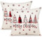 YCOLL Kissenbezug 45x45 2er Set Kissenbezug Weihnachten Kissenbezüge Dekokissen Leinen Kissenhüllen für Deko Weihnachten Sofa Schlafzimmer Couch 45x45 cm